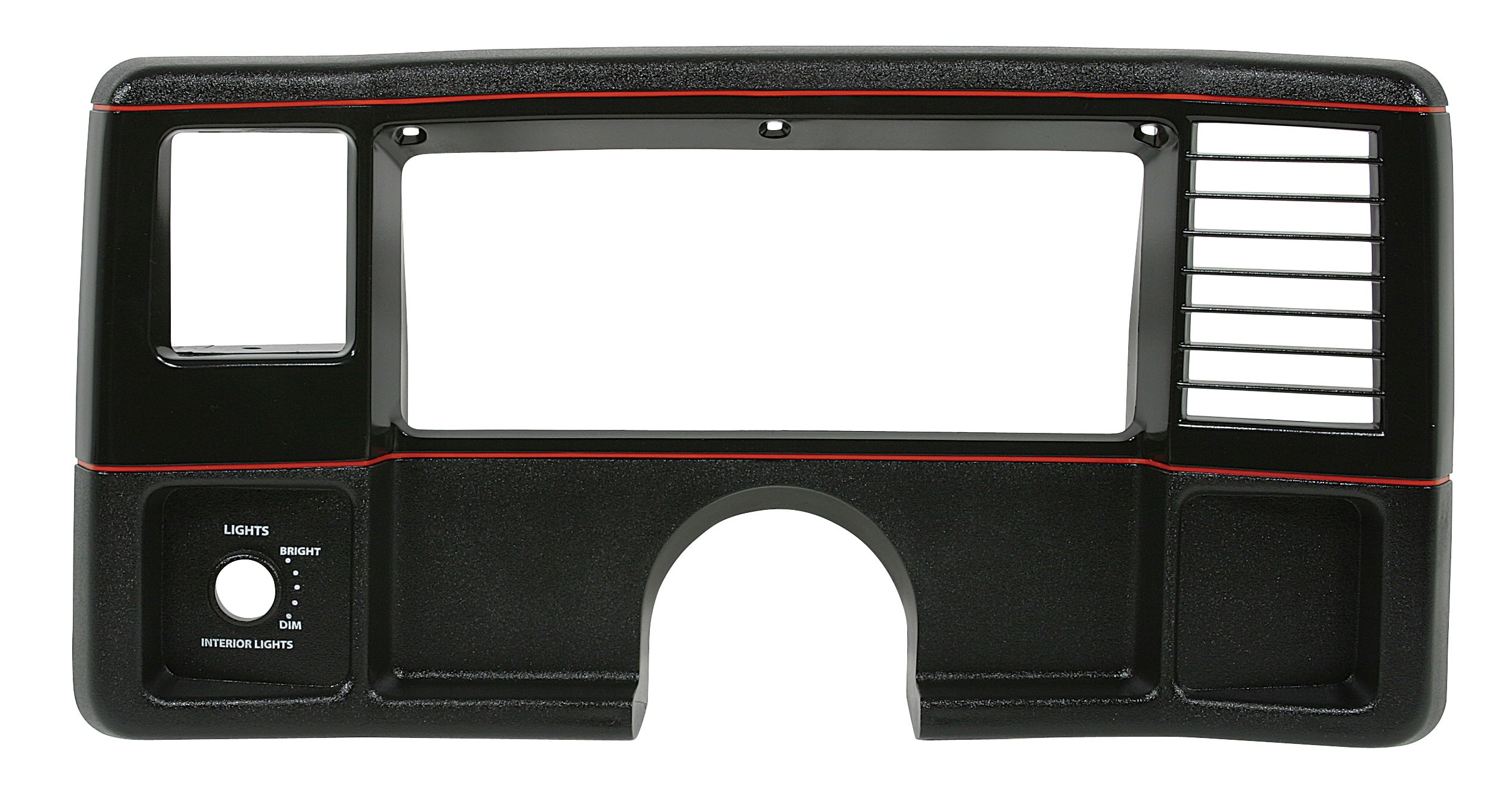 DASH FACE PLATES 86-88, Black w/Red Stripe, SS